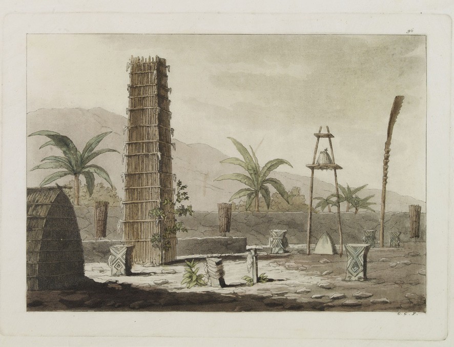 Drawing of Heiau at Wimea 