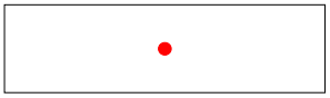 A red dot in a white rectangle background to represent the drop of blood on a slide.