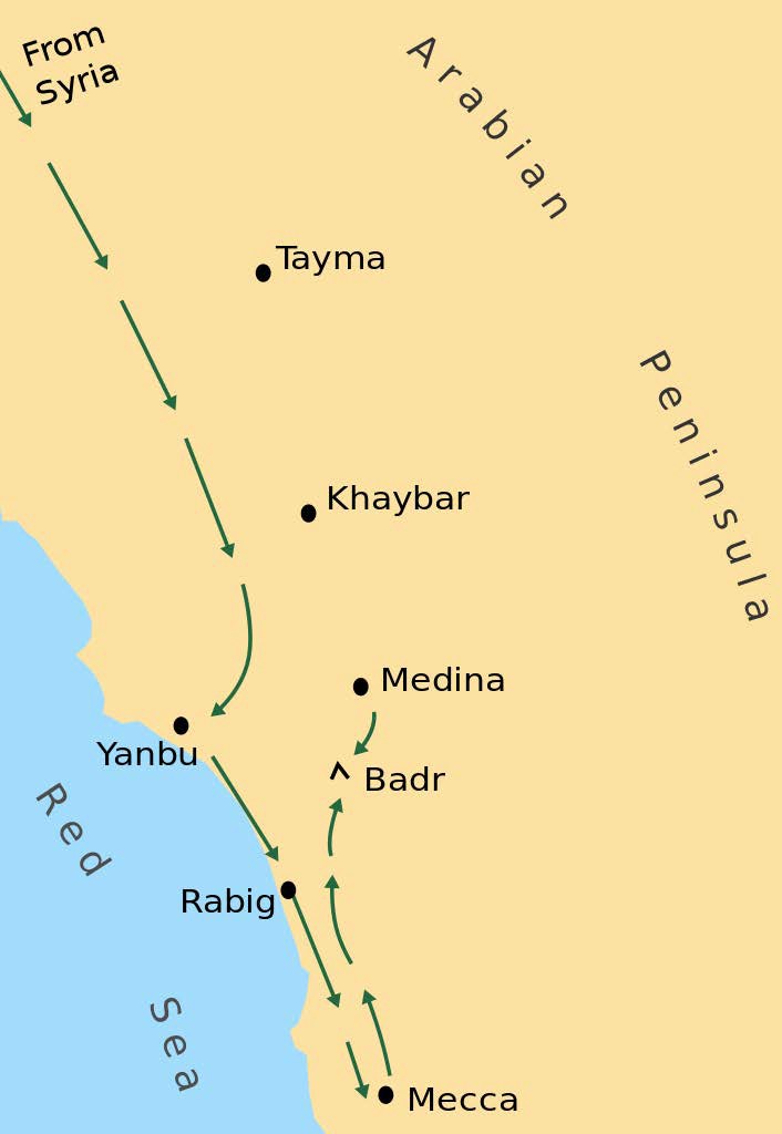 Map of the Battle of Badr