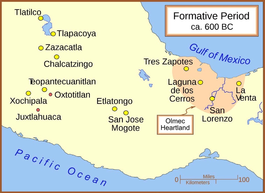 Map of the Formative Era Sites, c. 600 BCE