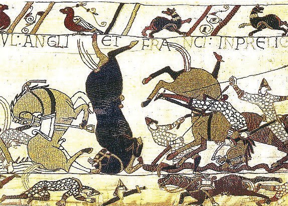 Section of the Bayeux Tapestry depicting the Battle of Hastings 