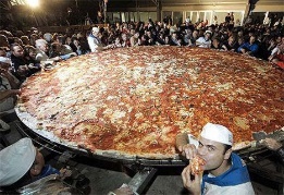 a giant pizza