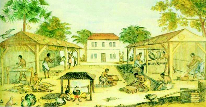 Slaves working in 17th-century Virginia