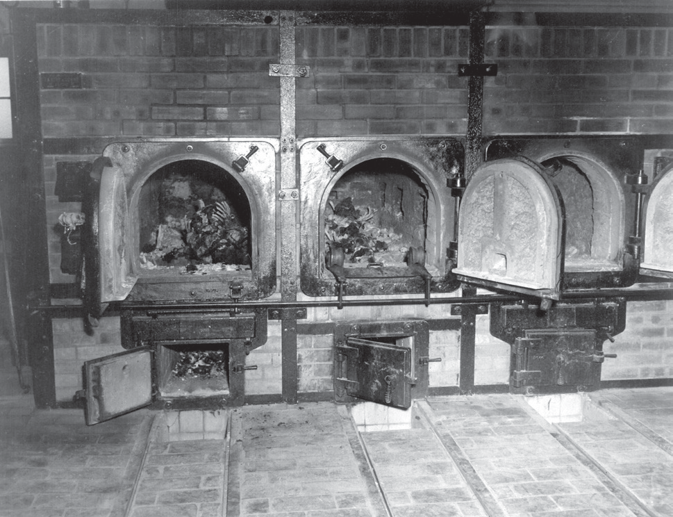 Bones of anti-Nazi German women in the crematoriums in the German concentration camp at Weimar (Buchenwald), Germany 