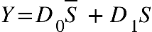 Y equals D subscript 0 top enclose S blank plus D subscript 1 S