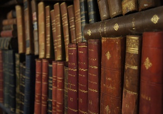 a shelf full of books