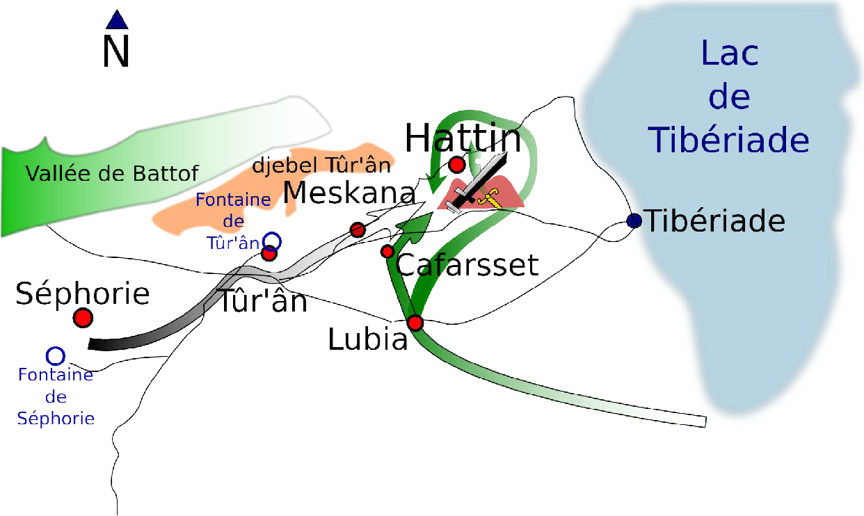 Map of the Battle of Hattin