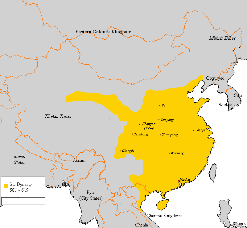 Map of the Sui Dynasty