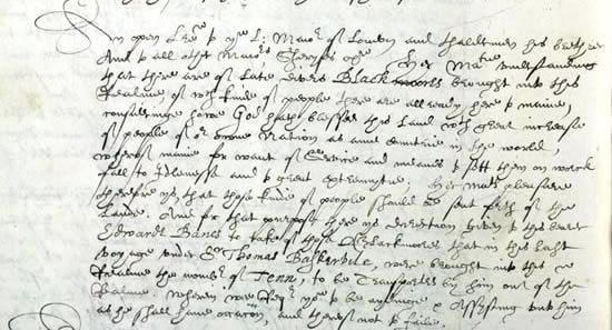 An image of the 11 July 1598 manuscript of "An Open Letter about 'Negroes' Brought Home."