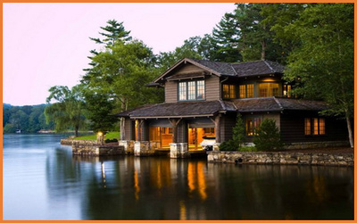 a home on a lake