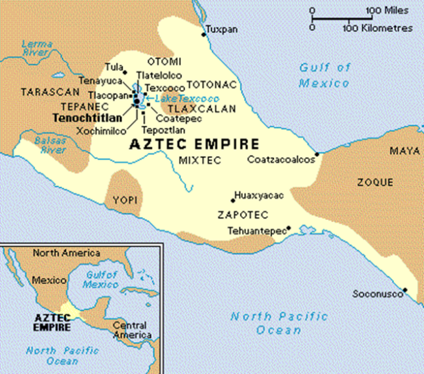 A map of the aztec empire