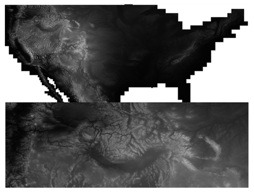 two images, one with low resolution and one with high resolution