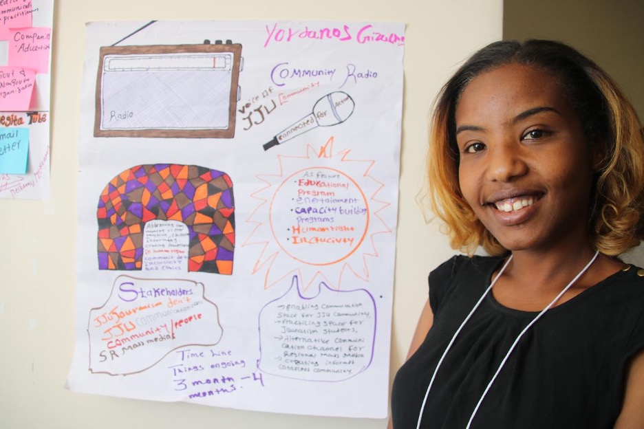 Concept Poster of educator Yordanos Gizachew of Jijiga University and the community radio laboratory she is creating for her students.
