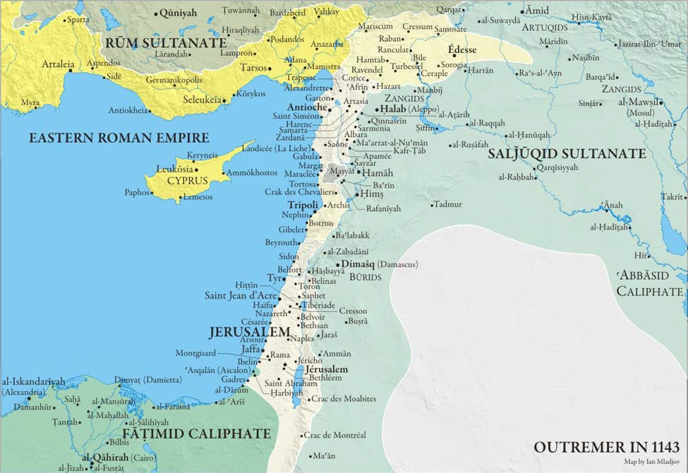 Map of The Crusader States