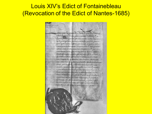 louis the 14ths edict of fontainebleau revocation of the edict of nantes 