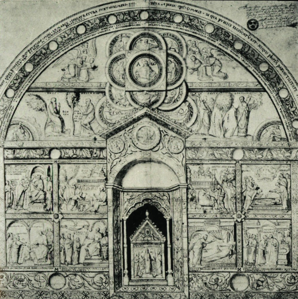 The mid-12th-century silver altar piece surrounding the shrine of Saint Remaclus 