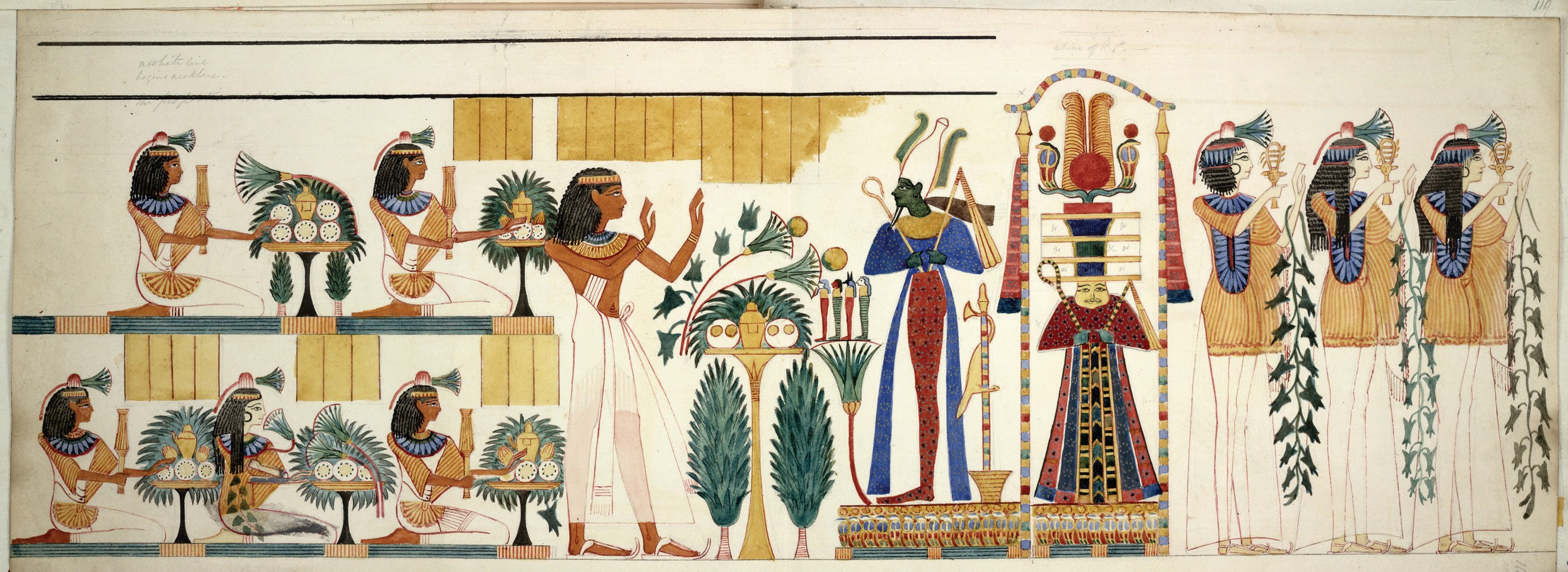 Egyptian tomb wall painting 