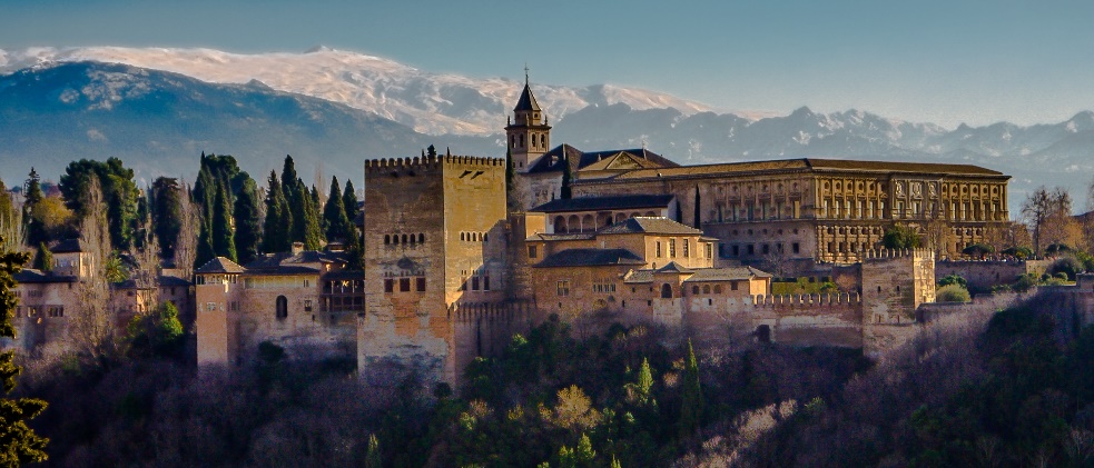 Photograph of the Alhambra in Granada, Spain.