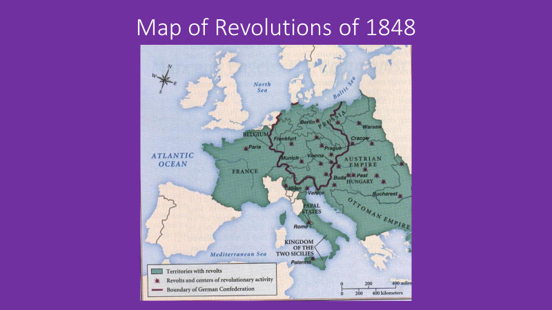 map of revolutions of 1848