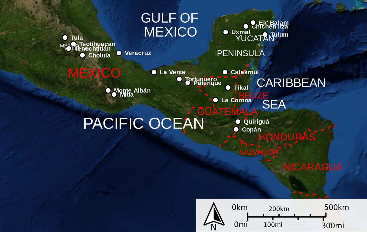 Map of Mesoamerican Historical Sites