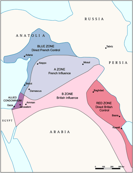 Illustration of the Sykes-Picot Map