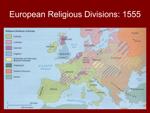 European religious divisions 1555