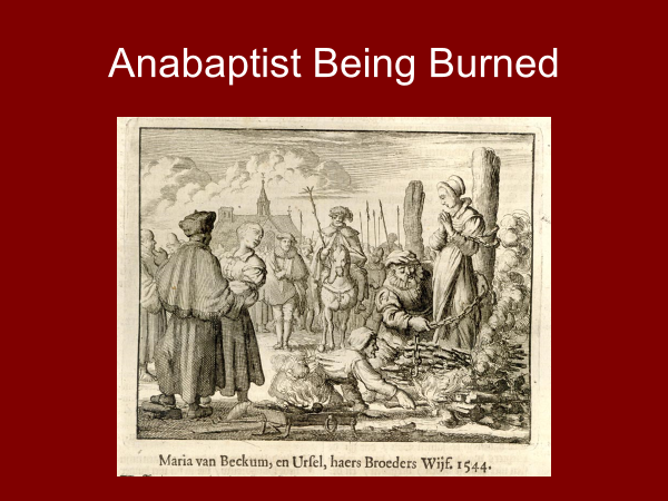 Anabaptist Being Burned