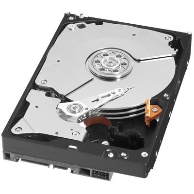 Opened Magnetics disk showing Read/Write head and magnetic disks