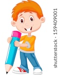 A boy with a pencil