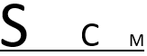Three letters in a row, S, C, and M. S is much larger than C, and C is larger than M.