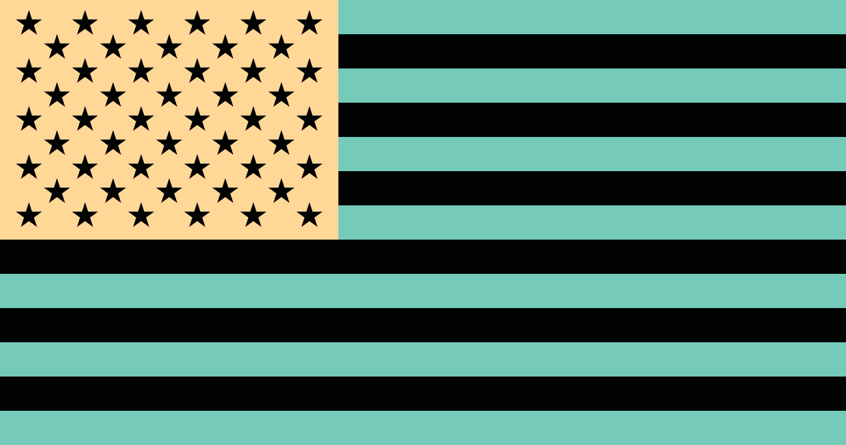 U.S. Flag with Inverted Color 