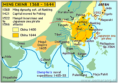 A map of Ming China from 1368-1644