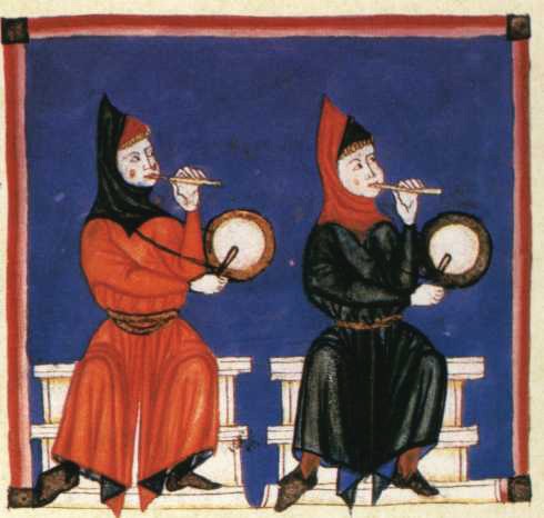 Drummers and Fifers depicted in Cantigas de Santa Maria