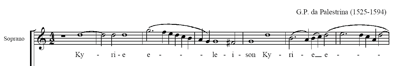 Musical score of “Kyrie” opening