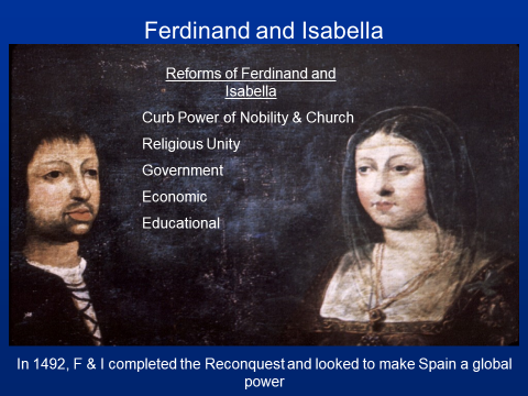 A painting of ferdinand and isabella