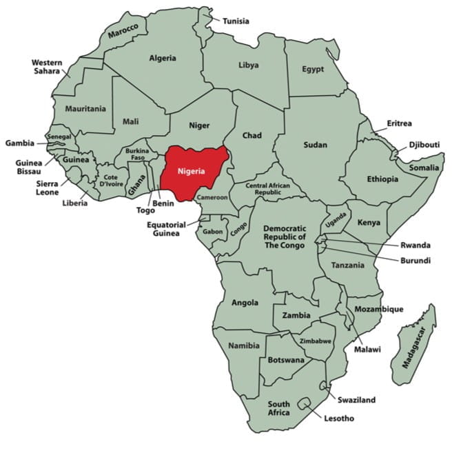 Figure 9.18 - Map of Africa with Nigerian Emphasis.