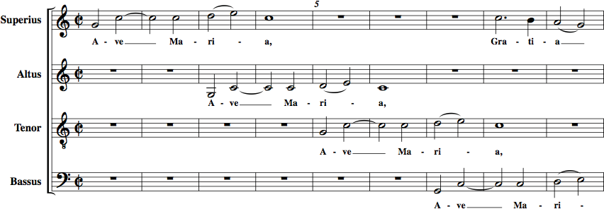 Sheet music for Opening Line of Ave Maria