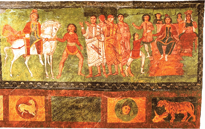 Part of the fresco at the Dura-Europos synagogue 
