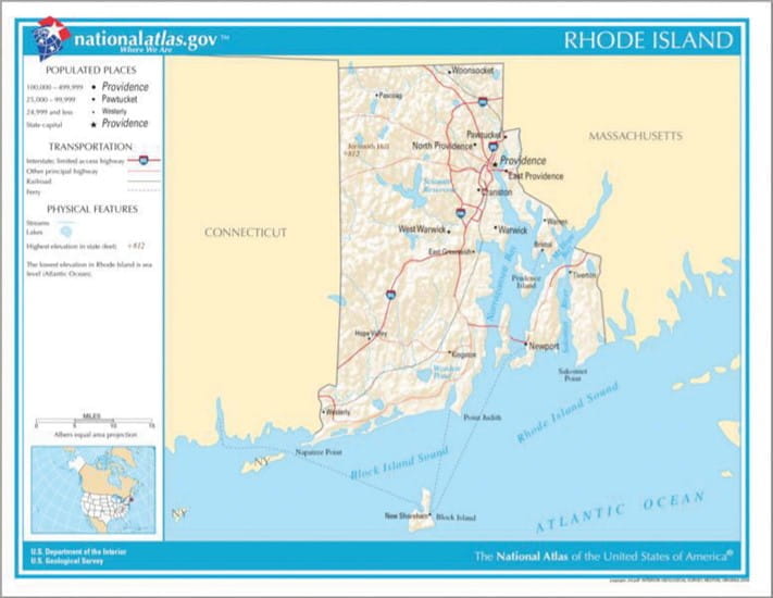 Figure 9.19 - Rhode Island Map.