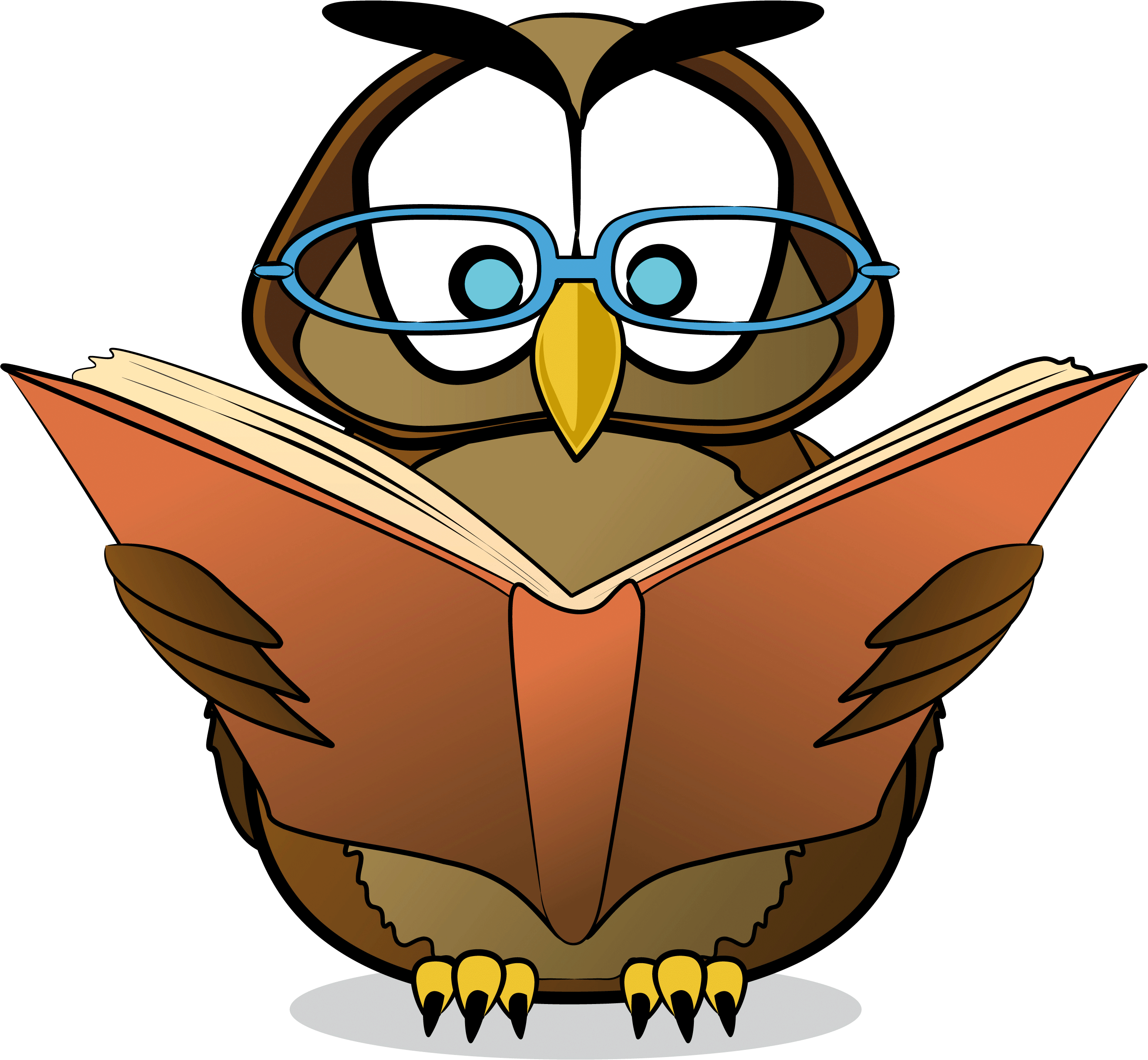 an owl reading