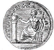 Profile of Pythagoras on ancient coin 