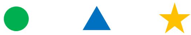2-d circle, triangle, and star