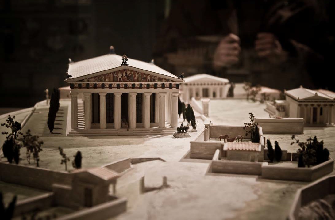 Model of the Acropolis, with the Parthenon in the middle