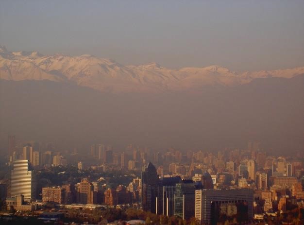 Smog over Santiago in Chile