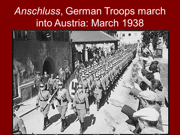anschluss german troops march into austria march 1938