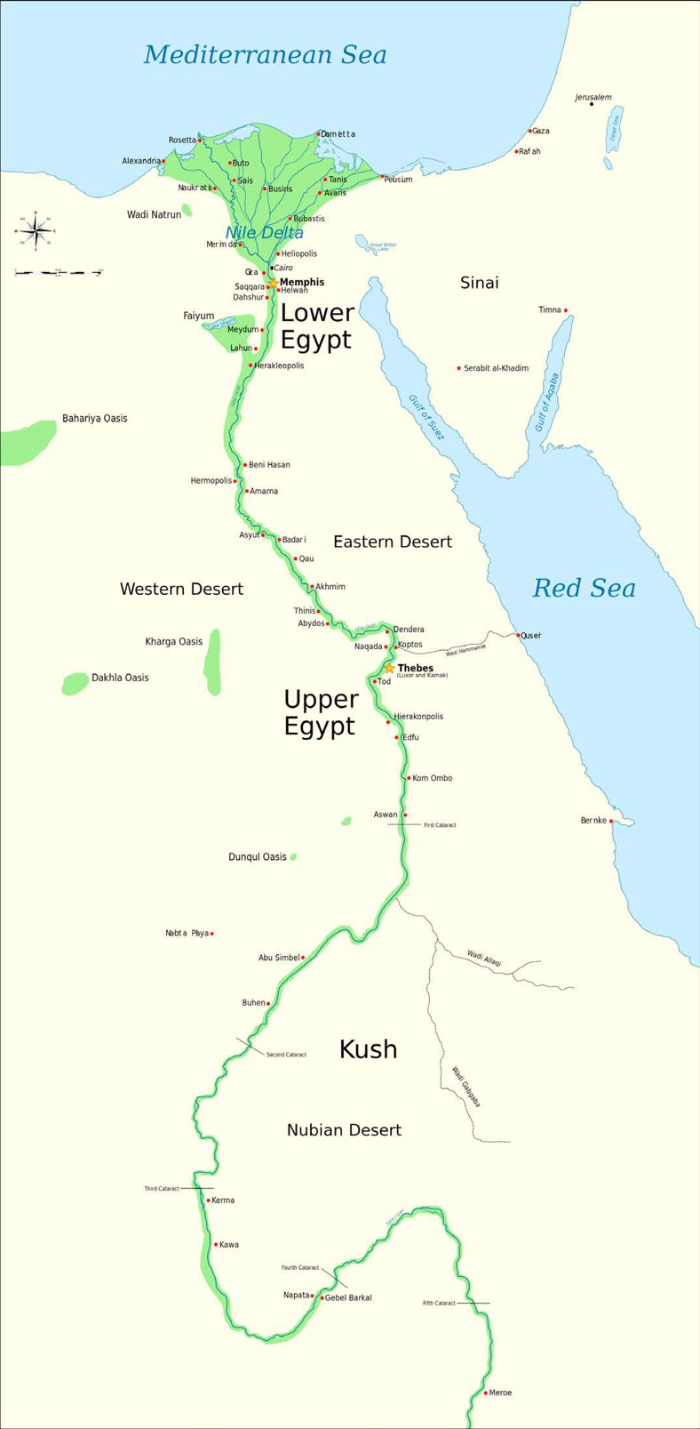 Map of Upper and Lower Egypt 