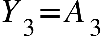 Y subscript 3 equals A subscript 3