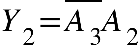 Y subscript 2 equals top enclose A subscript 3 end enclose A subscript 2