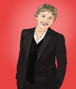 Clip art of Ellen Degeneres.
