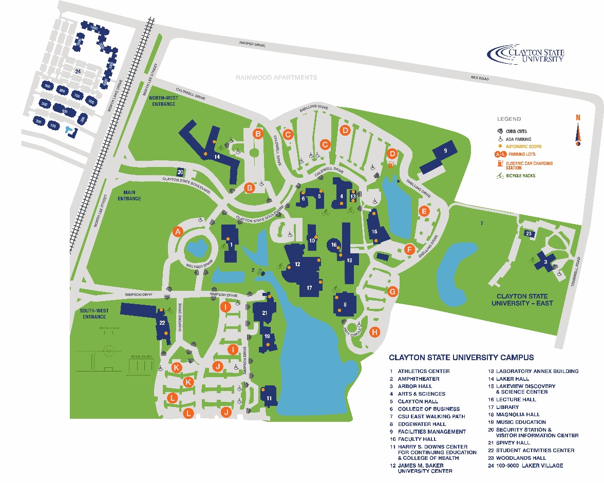 a map of Clayton State University
